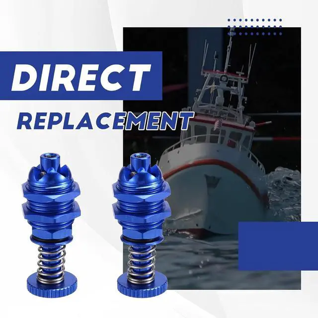 Alt view image 5 of 7 - 2Pcs 35mm Height Push Butto Hatch Cabin Spring Cover Lock for RC Boat Ship Body Shell Spare Parts Blue