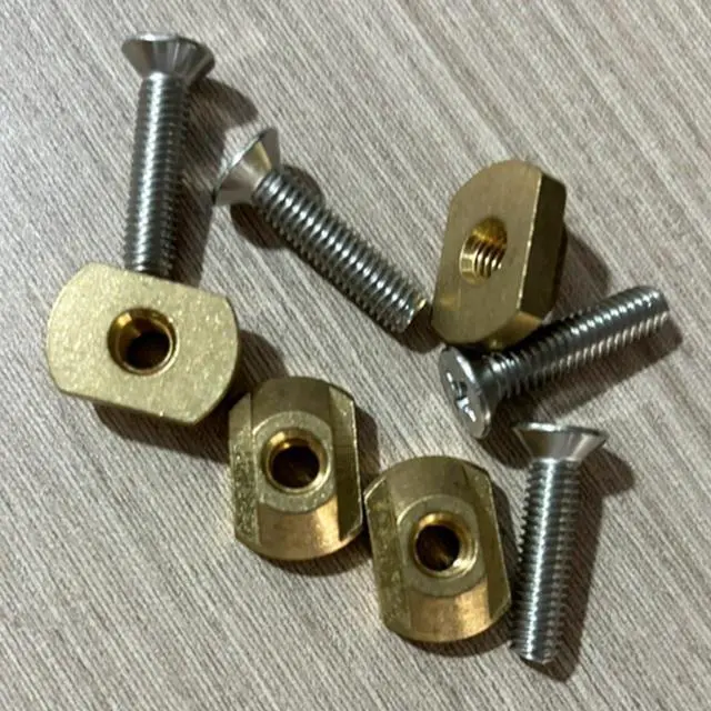 Alt view image 2 of 7 - 4Pcs M8 Hydrofoil Mounting Brass T-Nuts for Surfing All Hydrofoil Tracks Outdoors Surfing Accessories Gold