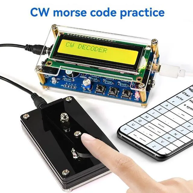 Alt view image 4 of 7 - Upgraded CW Morse Code Decoder Finished +Case+Button Kit with Digital LCD CW Trainer Morse Code Decoder Kit