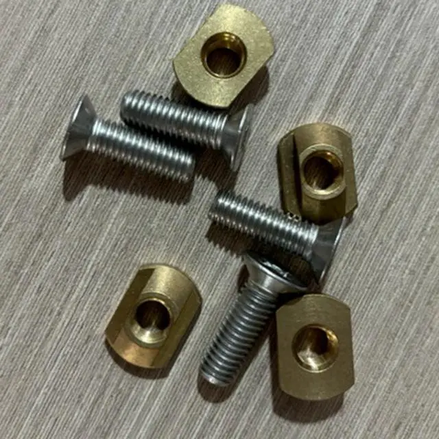 Alt view image 4 of 7 - 4Pcs M8 Hydrofoil Mounting Brass T-Nuts for Surfing All Hydrofoil Tracks Outdoors Surfing Accessories Gold