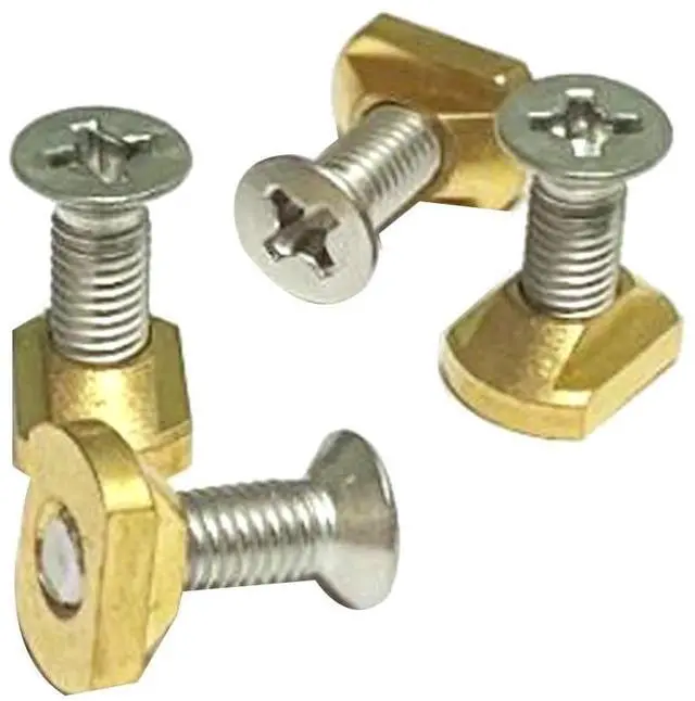 Alt view image 5 of 7 - 4Pcs M8 Hydrofoil Mounting Brass T-Nuts for Surfing All Hydrofoil Tracks Outdoors Surfing Accessories Gold