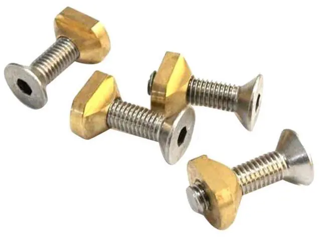 Alt view image 6 of 7 - 4Pcs M8 Hydrofoil Mounting Brass T-Nuts for Surfing All Hydrofoil Tracks Outdoors Surfing Accessories Gold