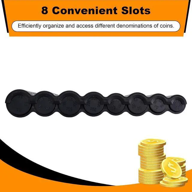 Alt view image 2 of 7 - 8 Slots Coin Sorter Euro Coin Dispenser Wallet Coin Holder Sorter Collector Safe Storage for Drivers and Waiters