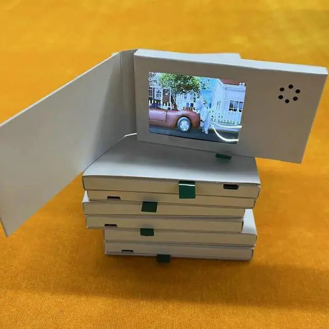 Alt view image 4 of 7 - 2.4inch Birthday White Video Book Card 128MB LCD Invitation Gift Music Greeting Card Upload Video LCD Greeting Card