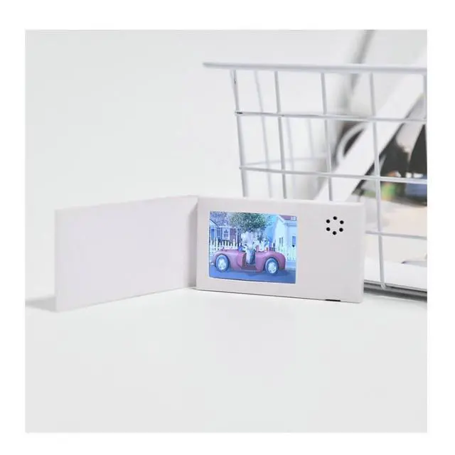 Alt view image 6 of 7 - 2.4inch Birthday White Video Book Card 128MB LCD Invitation Gift Music Greeting Card Upload Video LCD Greeting Card