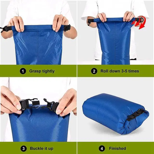 Alt view image 5 of 7 - 6Pcs Waterproof Dry Bag Set for Kayaking Boating,Drybag Outdoor Storage Bags for Canoeing Camping Swimming Hiking,Random