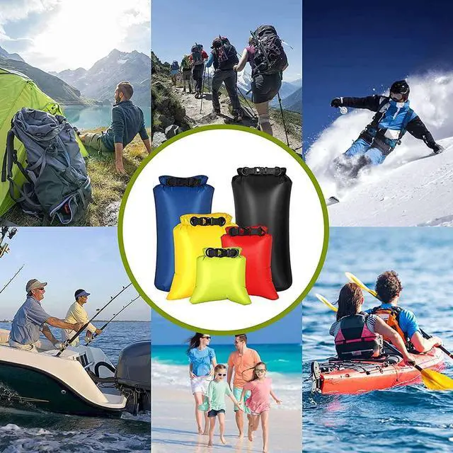Alt view image 6 of 7 - 6Pcs Waterproof Dry Bag Set for Kayaking Boating,Drybag Outdoor Storage Bags for Canoeing Camping Swimming Hiking,Random