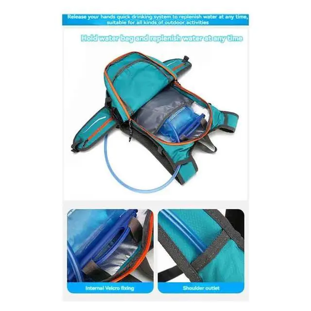 Alt view image 7 of 7 - Outdoor Hydration Backpack for Outdoor Sport Hiking Camping Climbing Mountaineering Rucksack Travel Daypack Blue