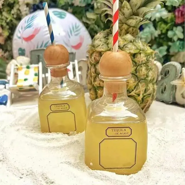 Alt view image 6 of 6 - Mini Tequila Bottles, Empty Wine Bottles, Plastic Wine Bottles for Drinking, Mini Tequila Bottles for Cocktailschampagne