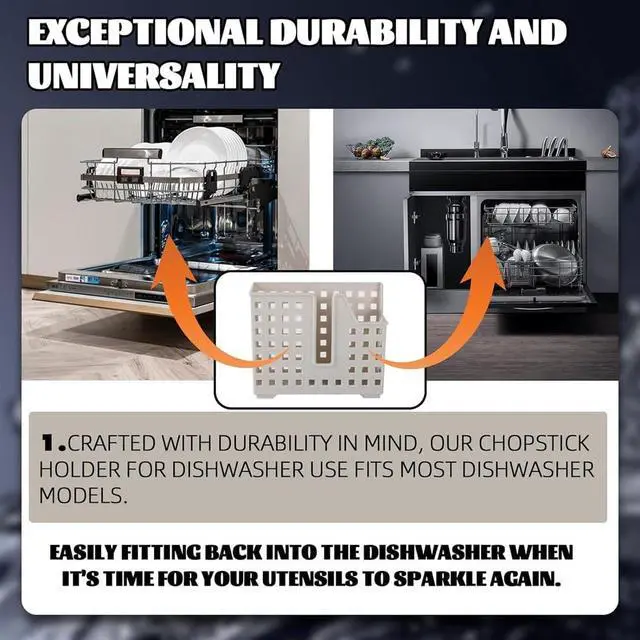 Alt view image 2 of 6 - 2 Pack Dishwasher Basket for Straw and Chopstick Dishwasher Utensil Basket Dishwasher Drainer Basket for Washing Drying