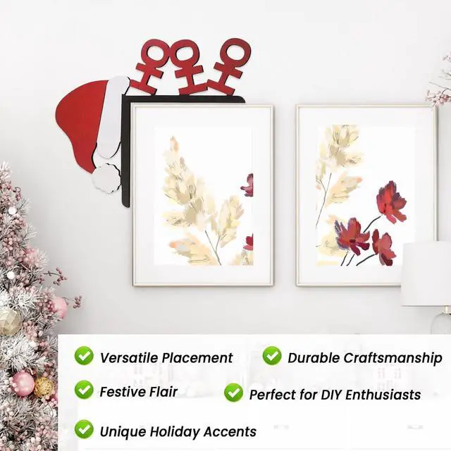 Alt view image 7 of 7 - Christmas Door Toppers Decor, Top Door Frame Corner Sign Decorations, Home Frame Decor Ornament for Home Decor A