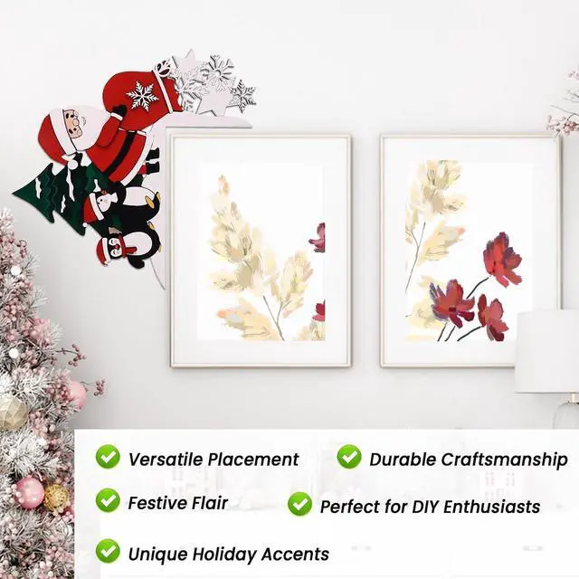 Alt view image 7 of 7 - Christmas Door Toppers Decor, Top Door Frame Corner Sign Decorations, Home Frame Decor Ornament for Home Decor C