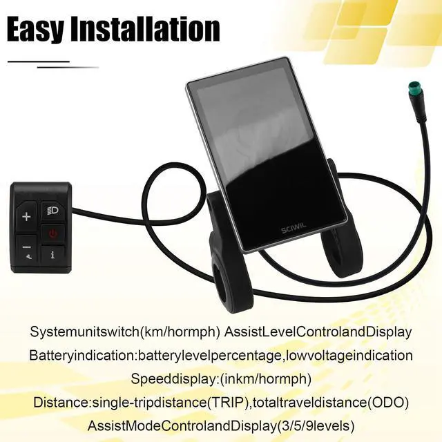Alt view image 2 of 7 - Anti-Glare Vertical Cycling Speed Meter,NFC Function, LCD Display, for Ebike- SRM818X No. 2 Protocol, 24V-72V