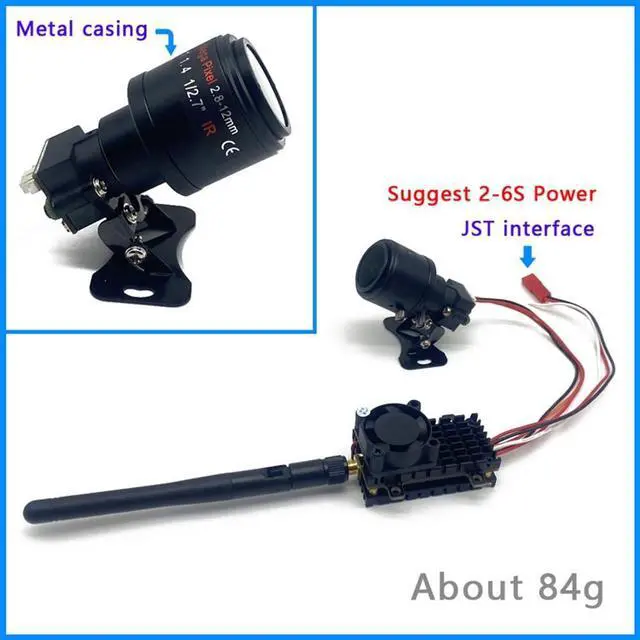 Alt view image 6 of 7 - Over 10km FPV Suit 5.8G 48CH 2000mW FPV Wireless VTX Transmitter and 2.8-12mm Adjustable Camera 1000TVL