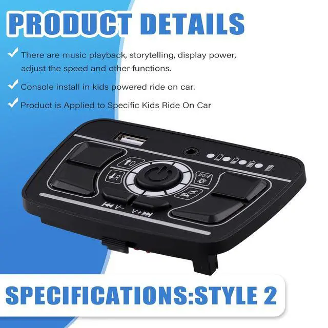 Alt view image 3 of 7 - Power Supply Central Control Multifunctional Central Control Panel Children'S Electric Car Part Style 2