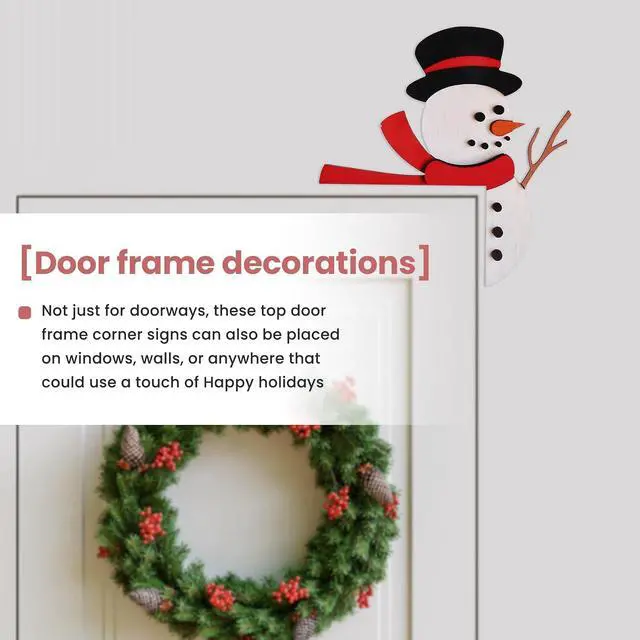 Alt view image 7 of 7 - Christmas Door Toppers Decor, Top Door Frame Corner Sign Decorations, Home Frame Decor Ornament for Home Decor E