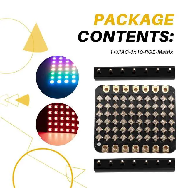 Alt view image 6 of 7 - XIAO-6x10-RGB-Matrix XIAO-6x10-RGB-Matrix WS2812B RGB LED Matrix Panel Programmable Pixel Display for -XIAO, DIY Lighting Projects
