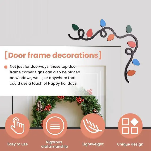 Alt view image 2 of 7 - Christmas Door Toppers Decor, Top Door Frame Corner Sign Decorations, Home Frame Decor Ornament for Home Decor G