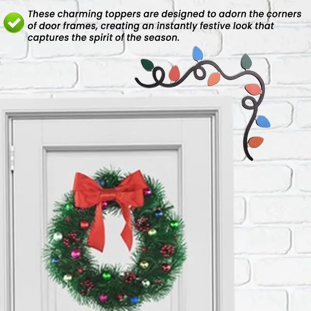 Alt view image 7 of 7 - Christmas Door Toppers Decor, Top Door Frame Corner Sign Decorations, Home Frame Decor Ornament for Home Decor G