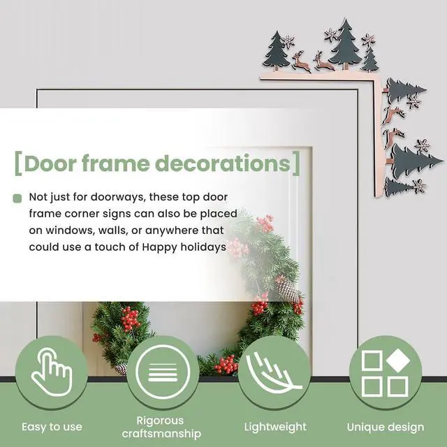 Alt view image 2 of 7 - Christmas Door Toppers Decor, Top Door Frame Corner Sign Decorations, Home Frame Decor Ornament for Home Decor B