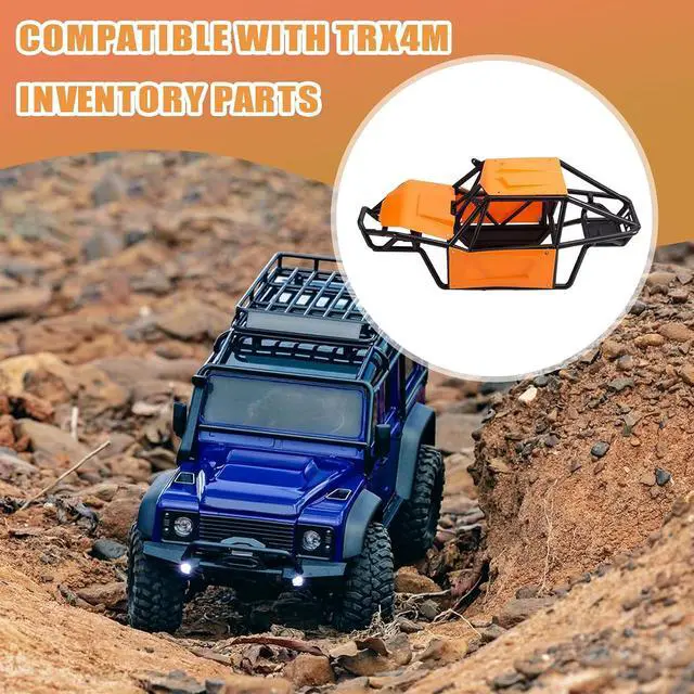 Alt view image 4 of 7 - Rock Tarantula Nylon -Body Shell Chassis Kit for 1/18 RC Crawler TRX4M Upgrade Orange