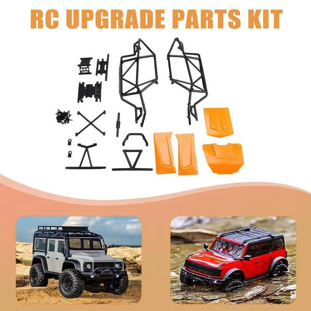 Alt view image 5 of 7 - Rock Tarantula Nylon -Body Shell Chassis Kit for 1/18 RC Crawler TRX4M Upgrade Orange