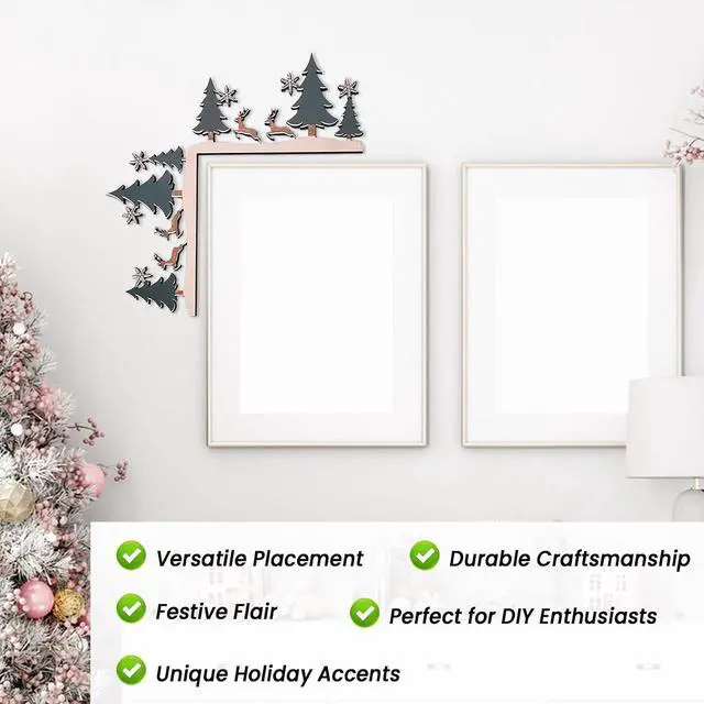 Alt view image 7 of 7 - Christmas Door Toppers Decor, Top Door Frame Corner Sign Decorations, Home Frame Decor Ornament for Home Decor B