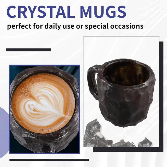 Alt view image 3 of 7 - Elegant Geode Crystal Coffee Mug -Mineral Crystal Coffee Cup Quartz Stone Cup, Ideal for Hot Beverages C