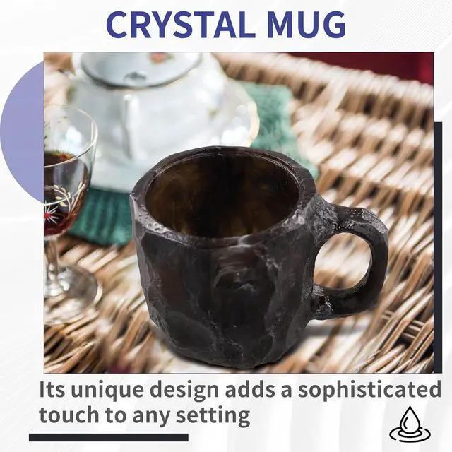 Alt view image 2 of 7 - Elegant Geode Crystal Coffee Mug -Mineral Crystal Coffee Cup Quartz Stone Cup, Ideal for Hot Beverages C