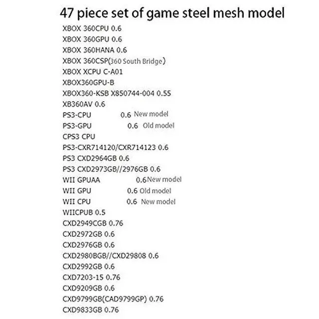 Alt view image 5 of 7 - 47Pcs/Set Direct Heat Reballing Universal Directly Stencils for Game Console CPU GPU CXD