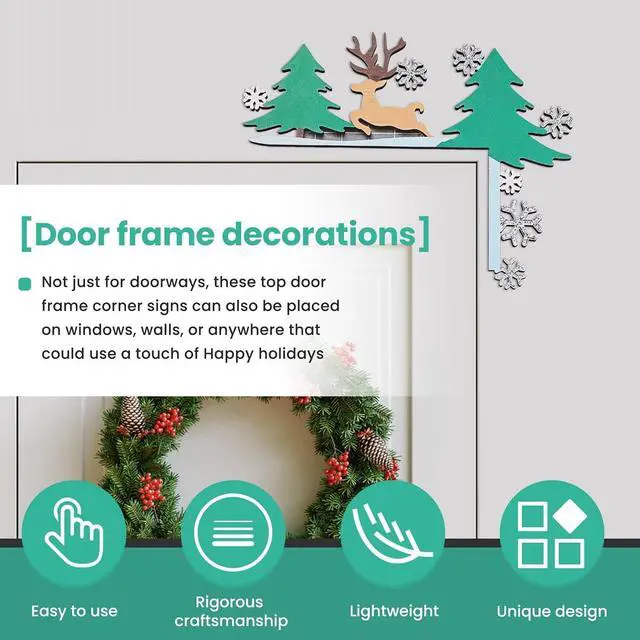 Alt view image 5 of 7 - Christmas Door Toppers Decor, Top Door Frame Corner Sign Decorations, Home Frame Decor Ornament for Home Decor J