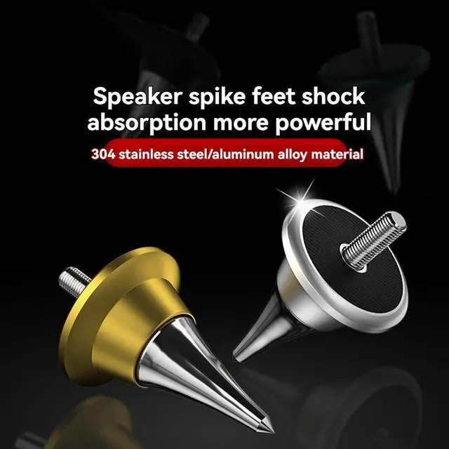 Alt view image 4 of 7 - Speaker Isolation Spike Feet Stand Damper Cone for HiFi Audio Turntable Recorder AMP M8 Silver
