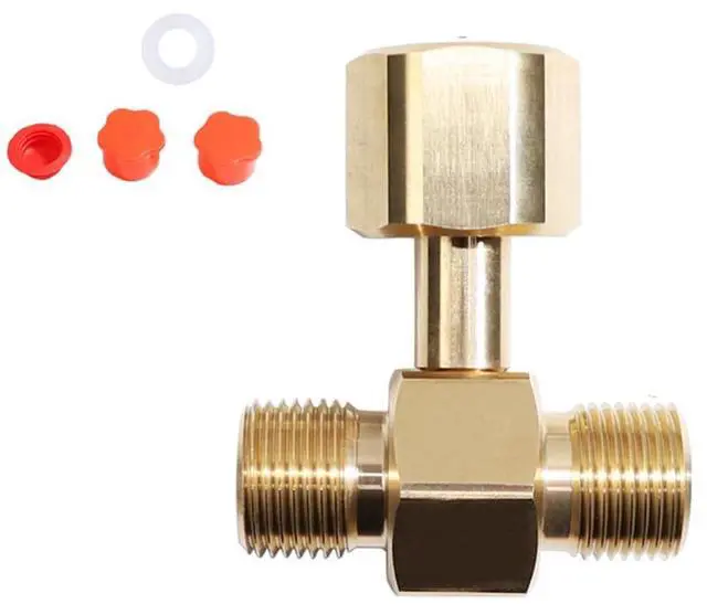 Main image of CO2 Tank Adapter CO2 Cylinder Tank W21.8-14 Adapter Converter Tee Adapter T-Adapter 1 to 2 CGA320