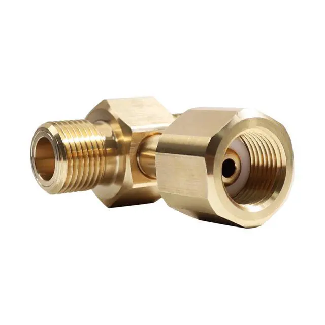 Alt view image 3 of 7 - CO2 Tank Adapter CO2 Cylinder Tank W21.8-14 Adapter Converter Tee Adapter T-Adapter 1 to 2 CGA320