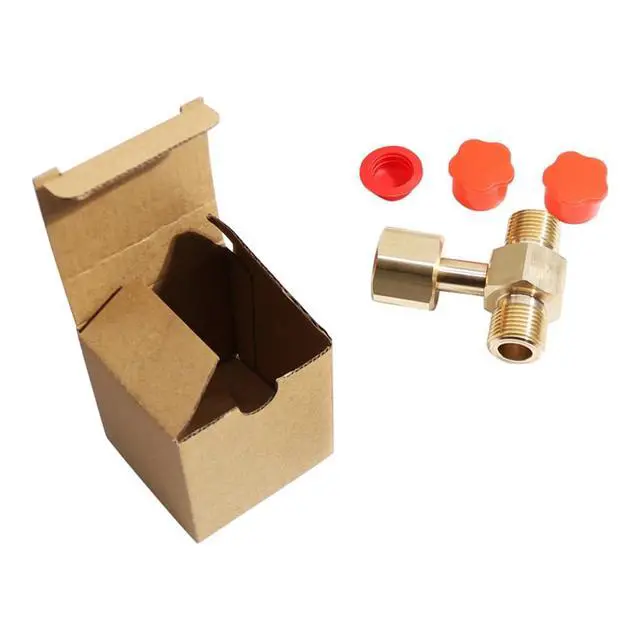 Alt view image 5 of 7 - CO2 Tank Adapter CO2 Cylinder Tank W21.8-14 Adapter Converter Tee Adapter T-Adapter 1 to 2 CGA320