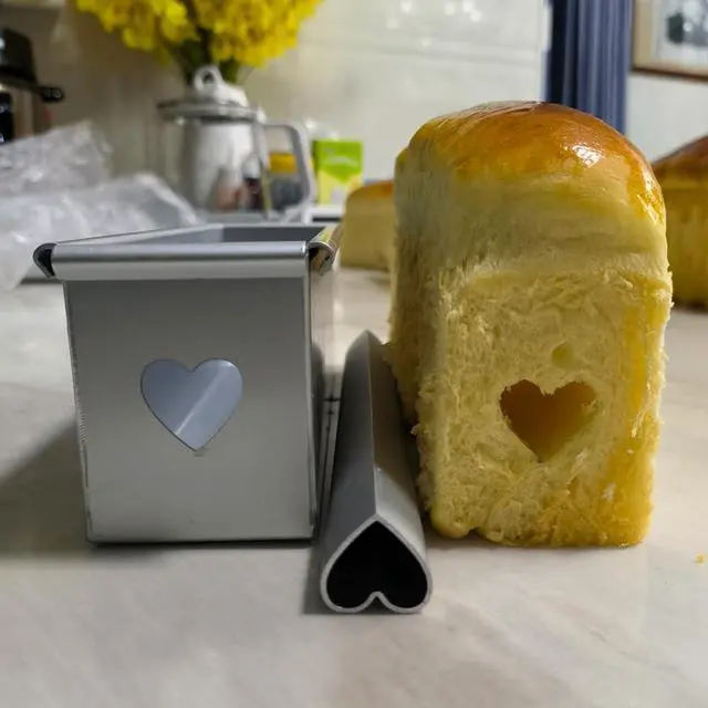 Alt view image 4 of 7 - Long Cake Baking Pan Flowing Heart Cake Mold Aluminium Alloy Square Bread Loaf Pan with Center Tube DIY Cake Tools Easy Install Easy to Use B