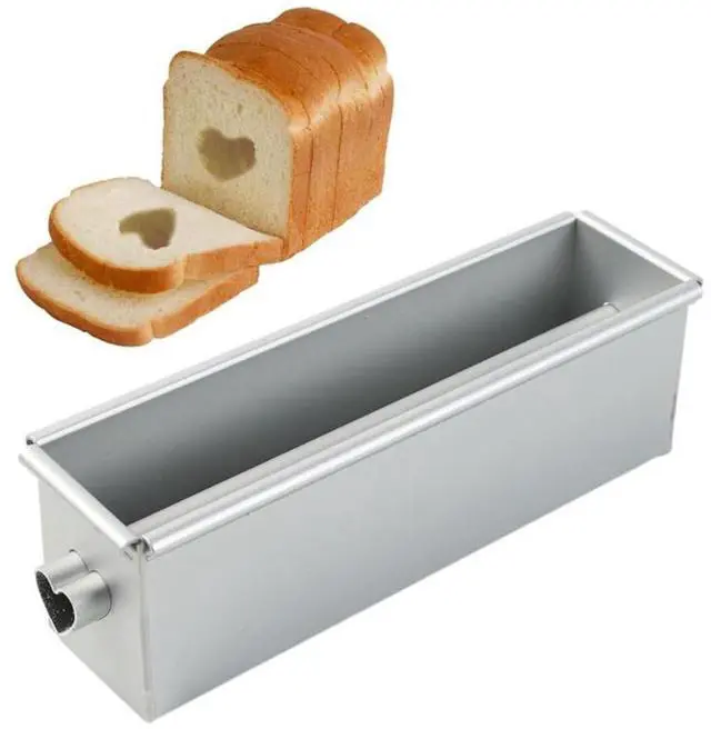 Alt view image 6 of 7 - Long Cake Baking Pan Flowing Heart Cake Mold Aluminium Alloy Square Bread Loaf Pan with Center Tube DIY Cake Tools Easy Install Easy to Use B