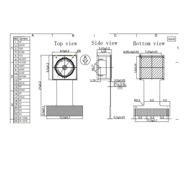 Alt view image 2 of 6 - 2Pcs/Lot OV5640 AF 70 Degree 5MP High Definition Camera Module for ESP32-CAM Auto Focus Soft Board 24PIN 0.5MM Pitch