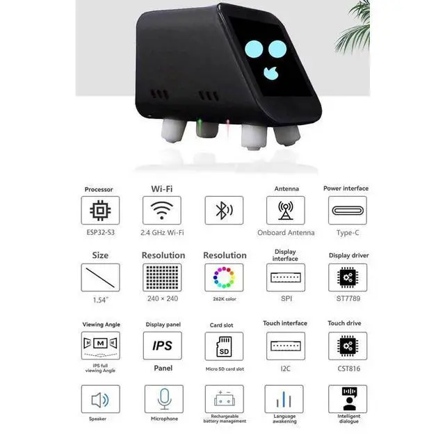 Alt view image 5 of 7 - for XiaoZhi AI Chat Robot 1.54 Inch LCD Display Screen ESP32-S3 N16R8 Development Board WiFi Weather Clock A