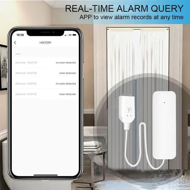 Alt view image 3 of 6 - Tuya ZigBee Water Level Sensor Leakage Alarm Flood Leak Detector Smart Home Water Alert Overflow Alarm Security System
