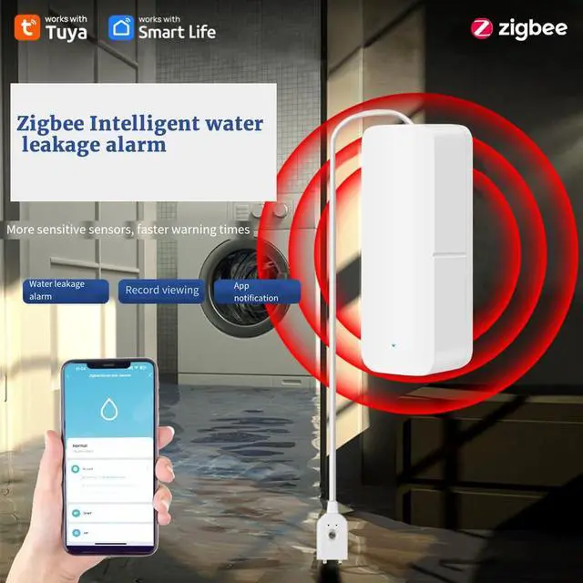 Alt view image 5 of 6 - Tuya ZigBee Water Level Sensor Leakage Alarm Flood Leak Detector Smart Home Water Alert Overflow Alarm Security System