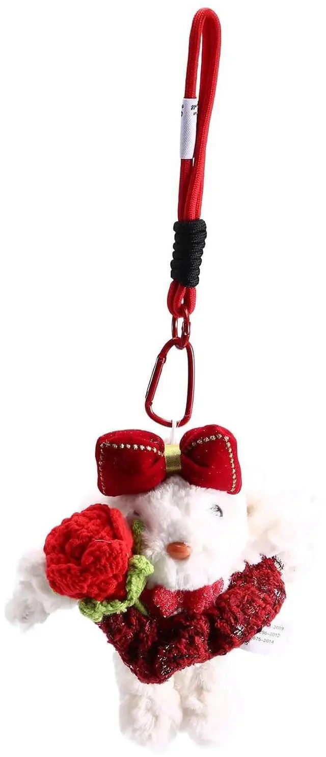 Main image of Rose New Year Valentine'S Day Bunny Doll Handmade Keychain Bag Pendant Doll Gift