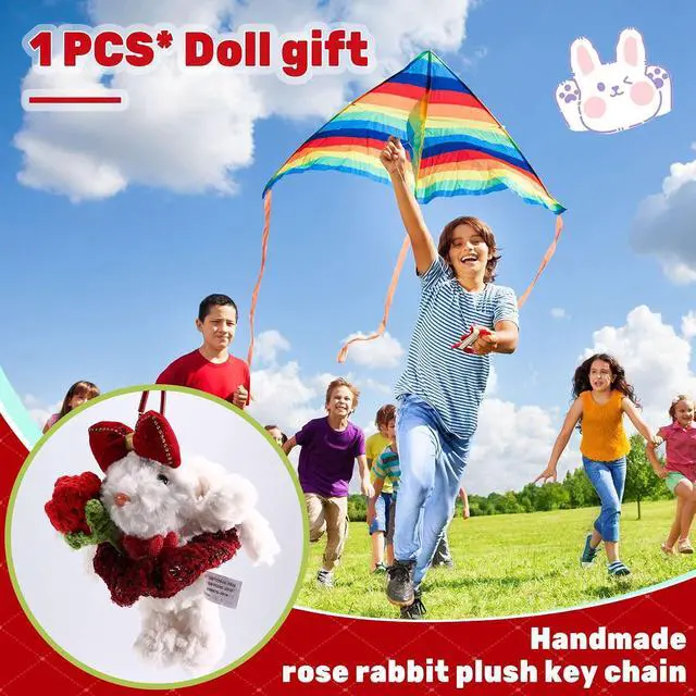 Alt view image 3 of 7 - Rose New Year Valentine'S Day Bunny Doll Handmade Keychain Bag Pendant Doll Gift