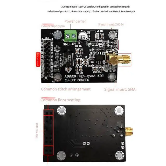 Alt view image 4 of 7 - AD9226 High Speed ADC Module Signal Acquisition Analog to Digital Conversion PCB 65M Sampling FPGA Development Board