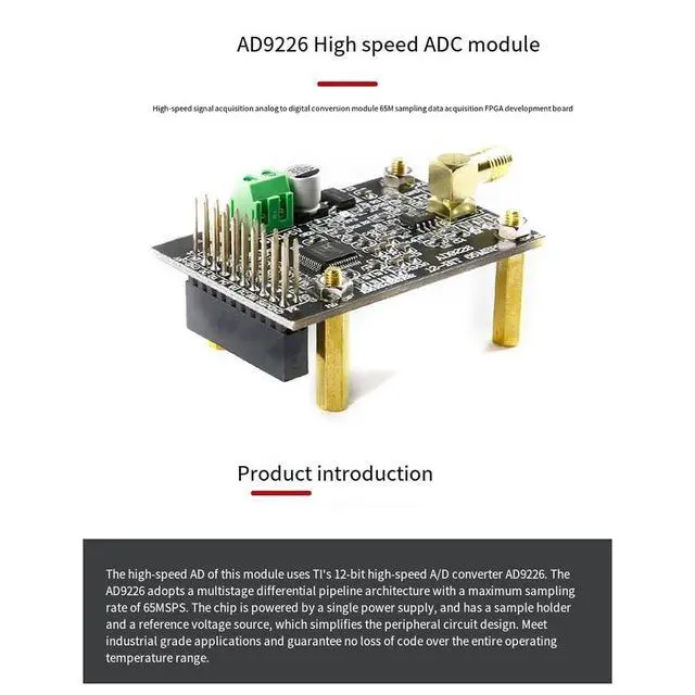 Alt view image 5 of 7 - AD9226 High Speed ADC Module Signal Acquisition Analog to Digital Conversion PCB 65M Sampling FPGA Development Board