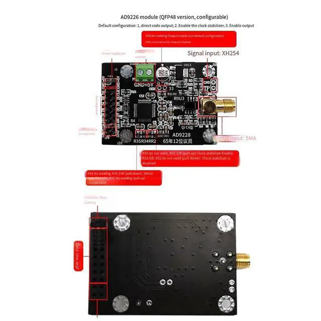 Alt view image 6 of 7 - AD9226 High Speed ADC Module Signal Acquisition Analog to Digital Conversion PCB 65M Sampling FPGA Development Board