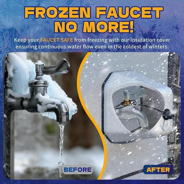Alt view image 5 of 6 - 2Pack Outdoor Faucet Covers for Winter Foam Faucet Cover for Winter Freeze Protection Outdoor Spigot Covers Winter