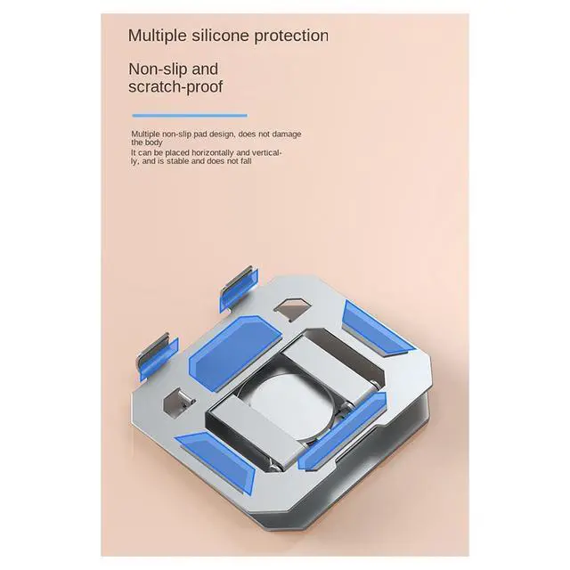Alt view image 4 of 7 - 360° Tablet Stand Folding and Lifting Holder Desk Heat Dissipation Base Bracket Black