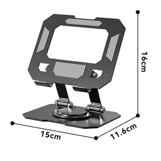 Alt view image 7 of 7 - 360° Tablet Stand Folding and Lifting Holder Desk Heat Dissipation Base Bracket Black