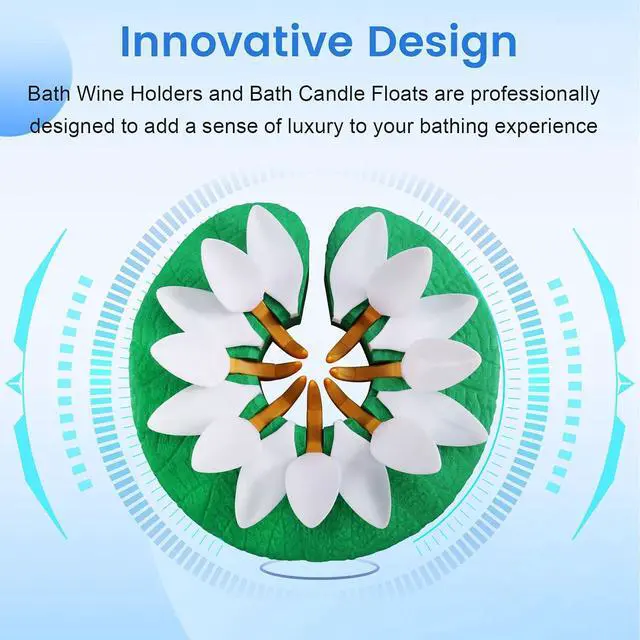 Alt view image 2 of 7 - Wine and Lily Bathroom Wine Rack Candle Floating Rack Design for Bathtub Wine Glass Holder and Tea Light Candle Holder